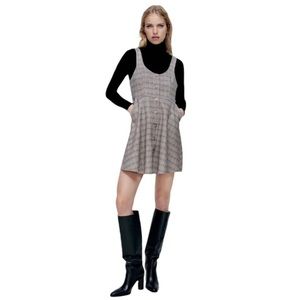 Faux suede plaid dress